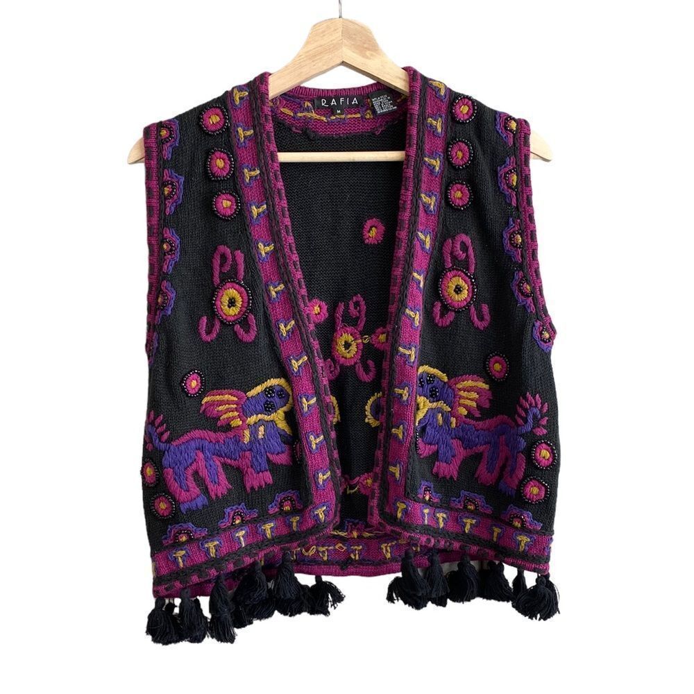Rafia fringe vest 